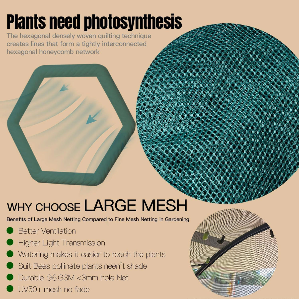 Poray Large 5.3x2.6FT Plant Netting Cover, Pop up Tunnel Crop Cage Gardening Net,Pest Guard Cover for Vegetables &Fruits,Durable Gardening Net for Plant and Animal
