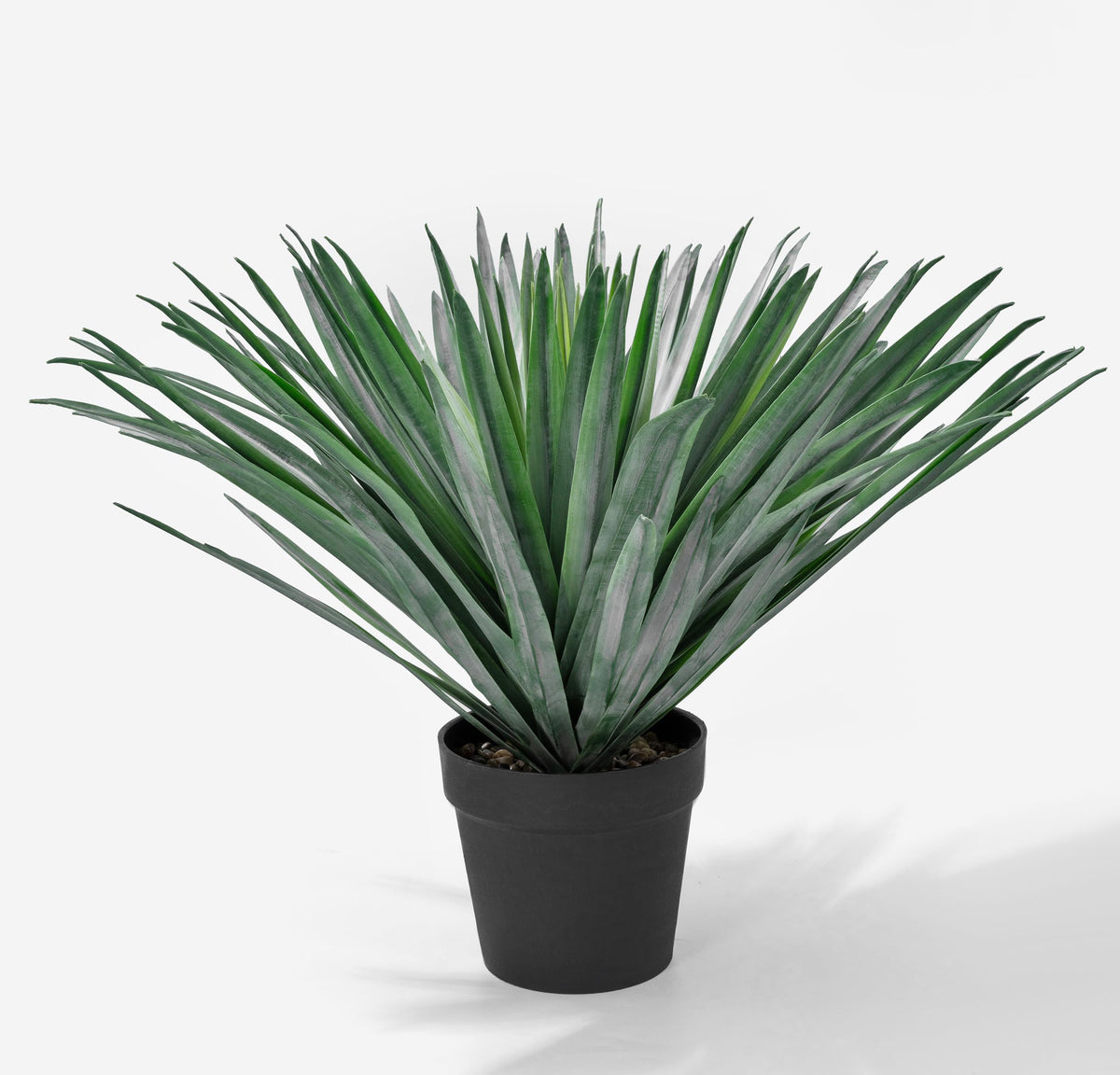 SUNPRAIRIE 27 inches Tall Artificial Agave Plant in Black Pot with Real Stone Pebbles, 126 Realistic Leaves. Large Faux Plants Indoor and Outdoor.