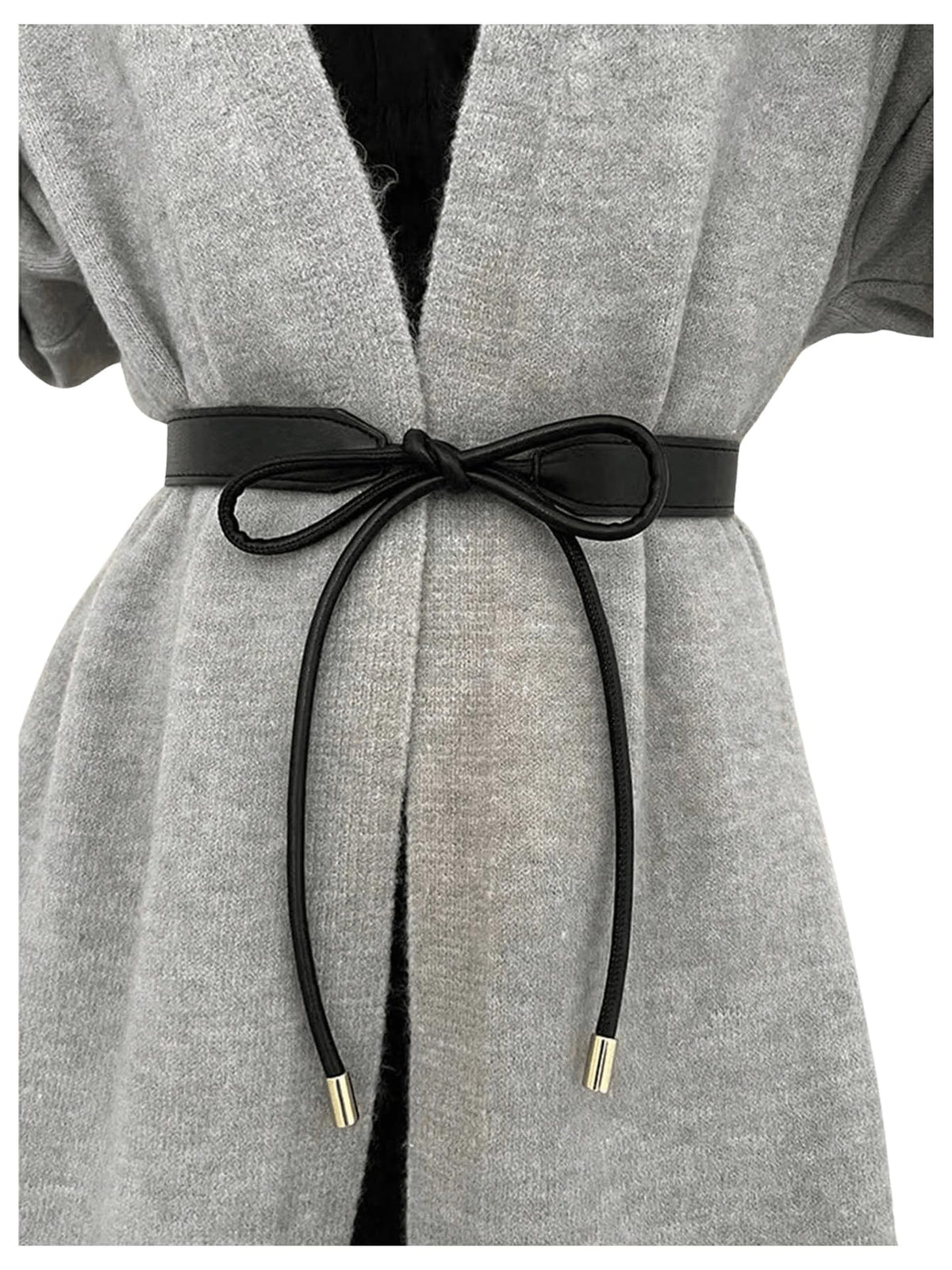 RoseSeek Women's Tie Waist Belts Fashion Leather Belt Coat Dress Sweater Waistband Black One-Size
