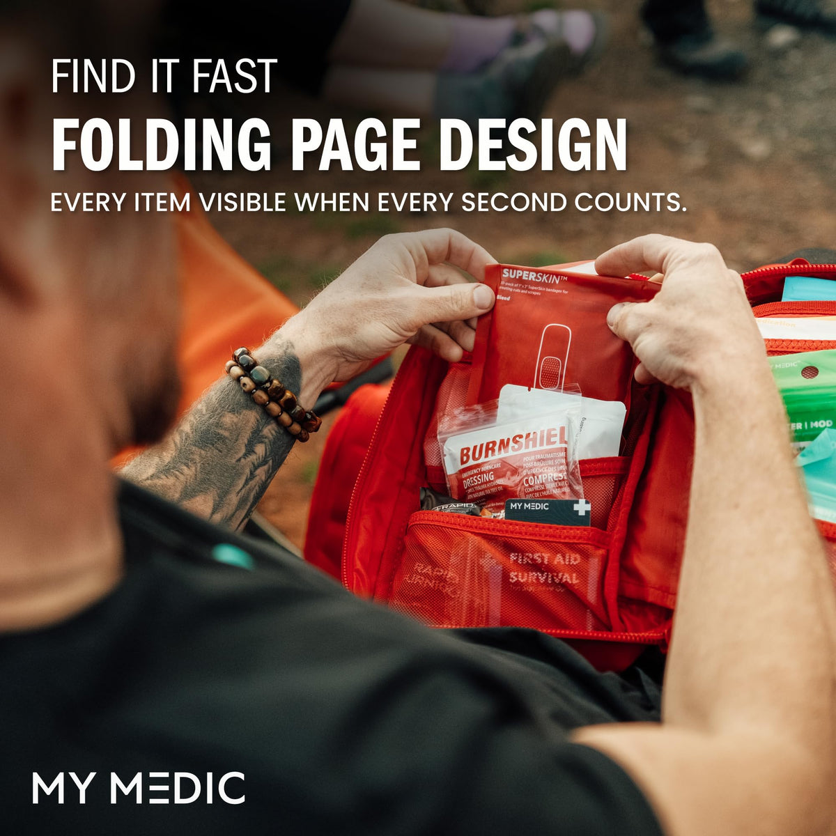 MY MEDIC MyFAK Standard Tactical IFAK & AFAK First Aid Kit - HSA FSA Items - Built in USA - Medical Supplies & Combat Medic Kit for Car, Truck, Vehicle & EDC Emergencies - Tactical Medical Bag, Black