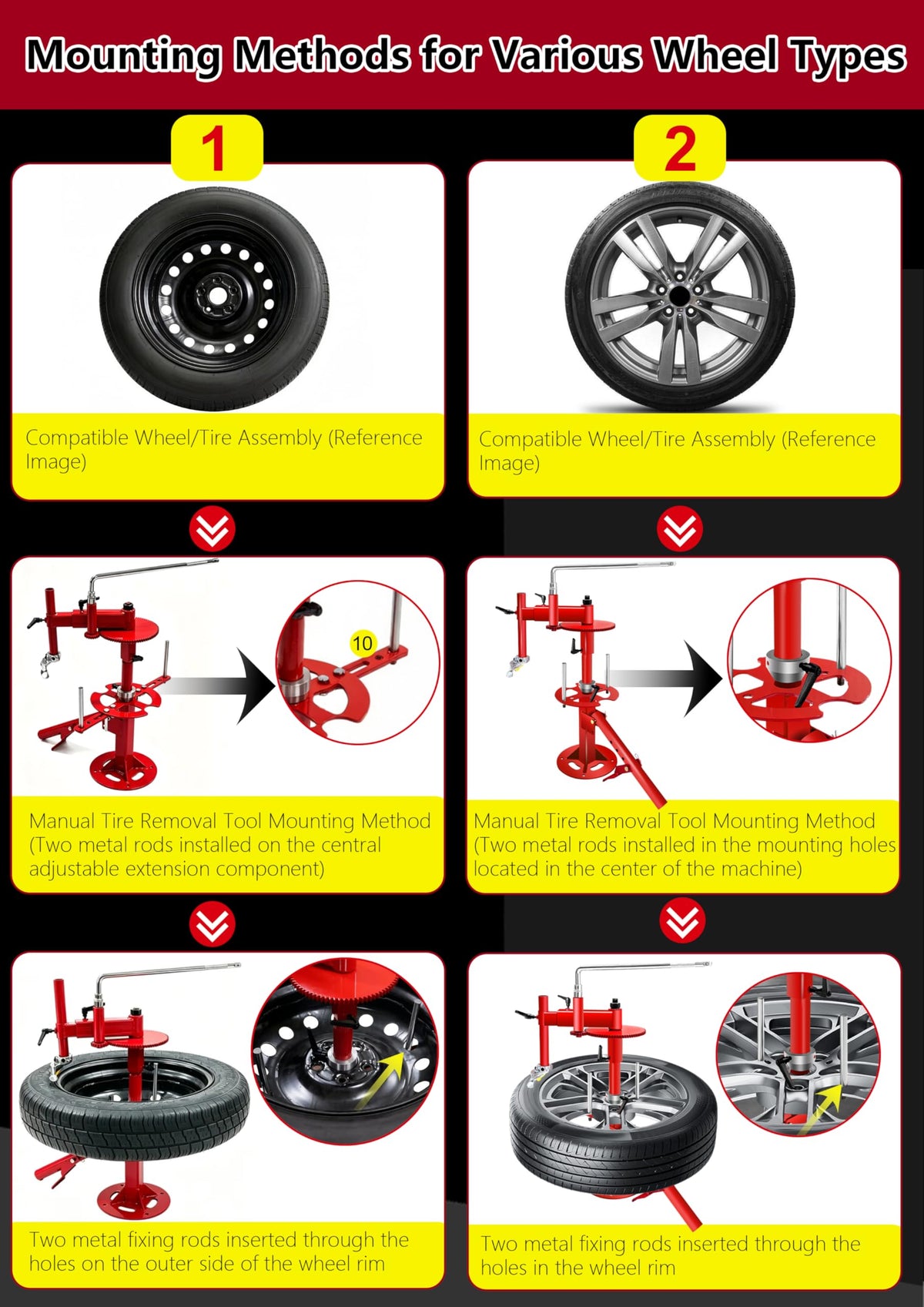 CGENWDCH Upgraded Tire Changer Machine with Gear Transmission System, 16''-21'' Tire Change, Fit for Car/Truck/Trailer/SUV/RV with 16" and Larger Wheels, Not Suitable for Motorcycles, Bicycles