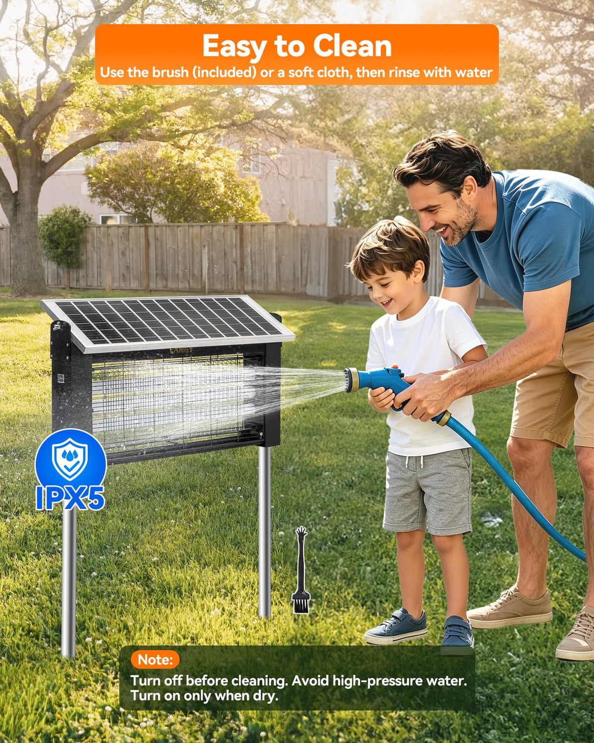 20W Solar Bug Zapper Outdoor, LANGY Upgrade 3-Tube 365nm Solar Mosquito Zapper Outdoor Waterproof, 4500V Electric Cordless Fly Insect Zapper Mosquitos Trap Auto On/Off w 10Ah Battery for Patio Camping