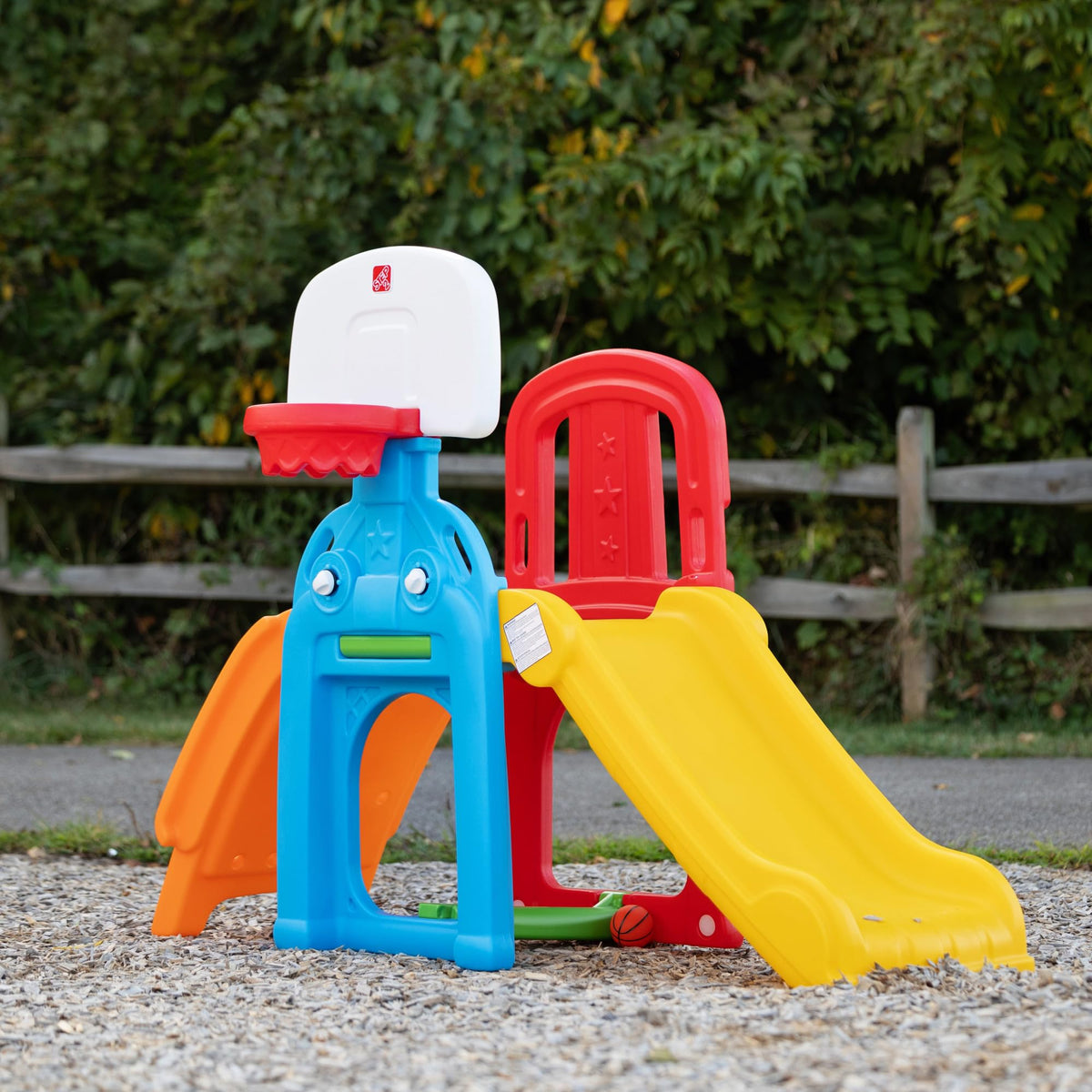 Step2 Game Time Sports Climber, Kids Indoor/Outdoor Playset, Backyard Playground Set, Slide, Climbing Wall, Basketball Hoop, Outside Jungle Gym, For Toddlers 2-6 Years Old