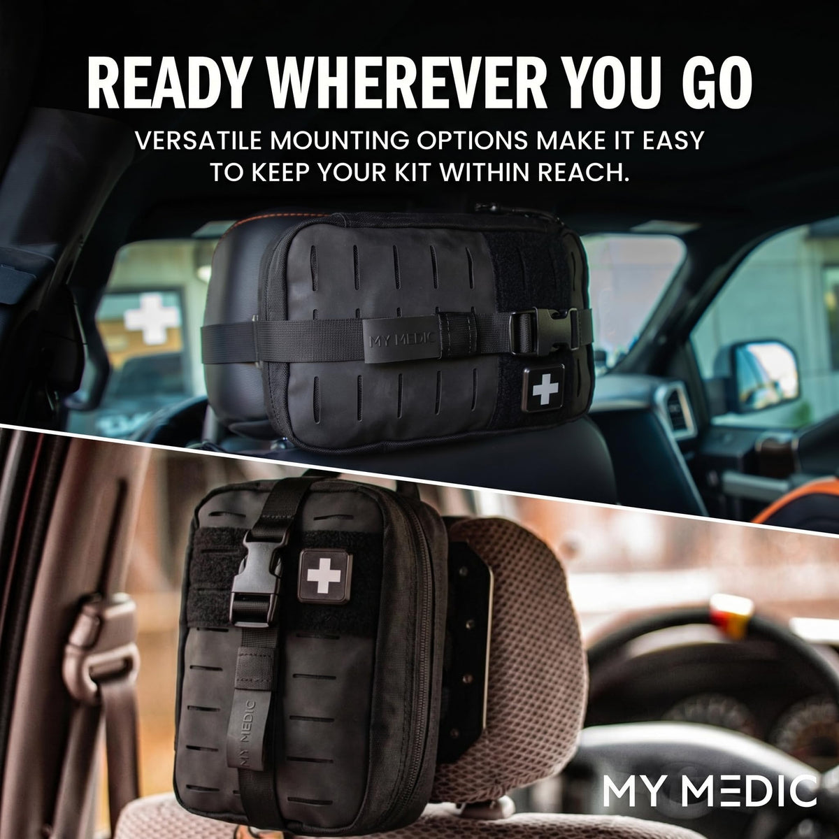 MY MEDIC MyFAK Standard Tactical IFAK & AFAK First Aid Kit - HSA FSA Items - Built in USA - Medical Supplies & Combat Medic Kit for Car, Truck, Vehicle & EDC Emergencies - Tactical Medical Bag, Black