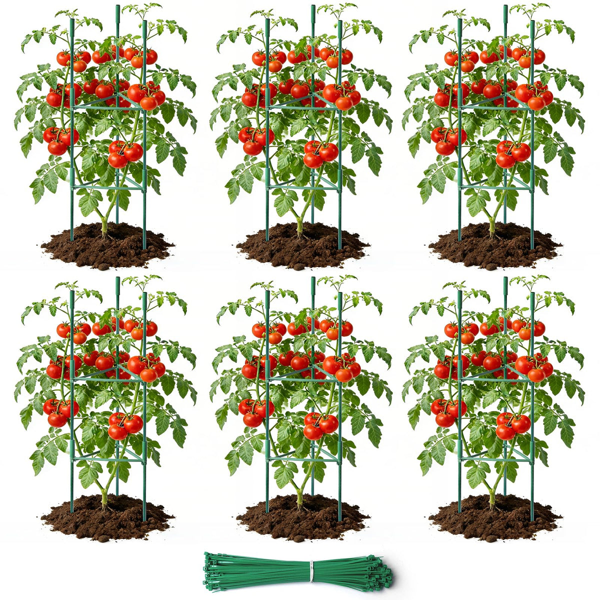 SDLDEER 6 Pack Tomato Cages for Garden, Up to 48in Adjustable Tomato Cage, Tomato Stakes Plant Cage for Garden Plant Support, Climbing Vegetables Plants Flowers