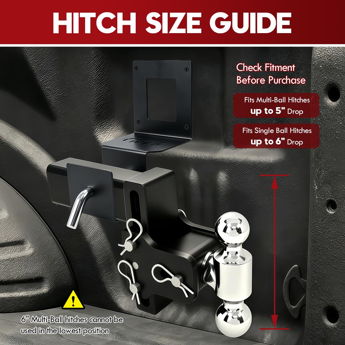 Truck Bed Hitch Holder for Ford BoxLink System, 3" Receiver Hitch Storage Mount for F250 F350 F450 (2017-2025), Heavy Duty Trailer Hitch Organizer, Truck Bed Accessories(Accessories not Included)