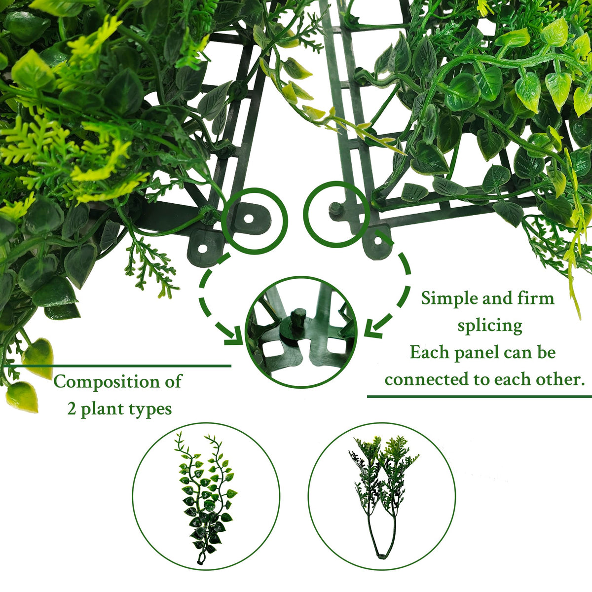 ODTORY Artificial Plants Hedge Wall Panels：40x120 Inch (33.5 sqft) UV-Anti Greenery Boxwood Fence Privacy Screen, Faux Ivy Grass Wall with Fake Leaves for Indoor Outdoor Background Covering