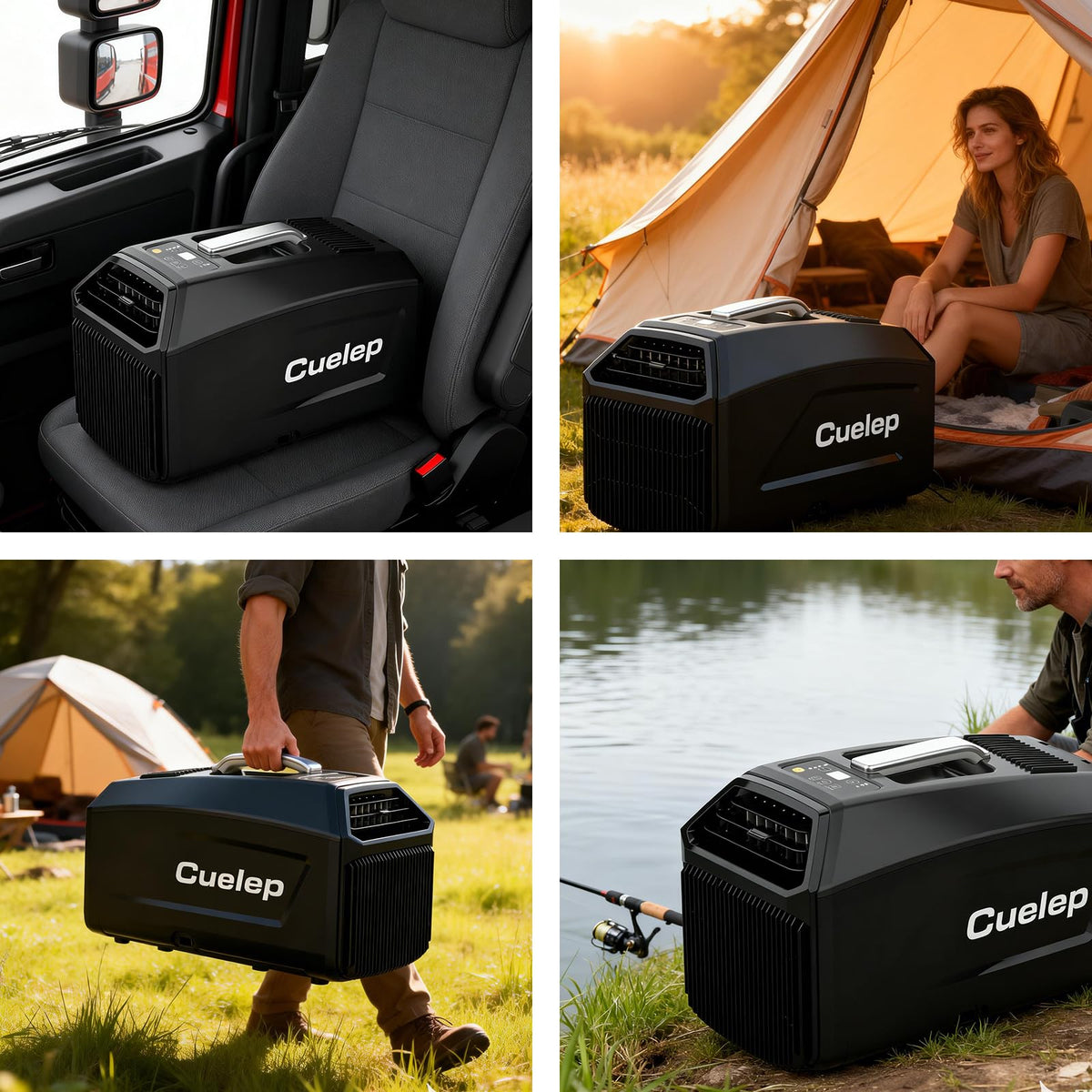 CUELEP Portable Mini Air Conditioner, Consumption Air Conditioners Dehumidifier, 5200BTU(1500W) AC Portable Air Conditioner Fast Cooling 450W Power for Camping Tent, RV, Truck, Van and Fishing