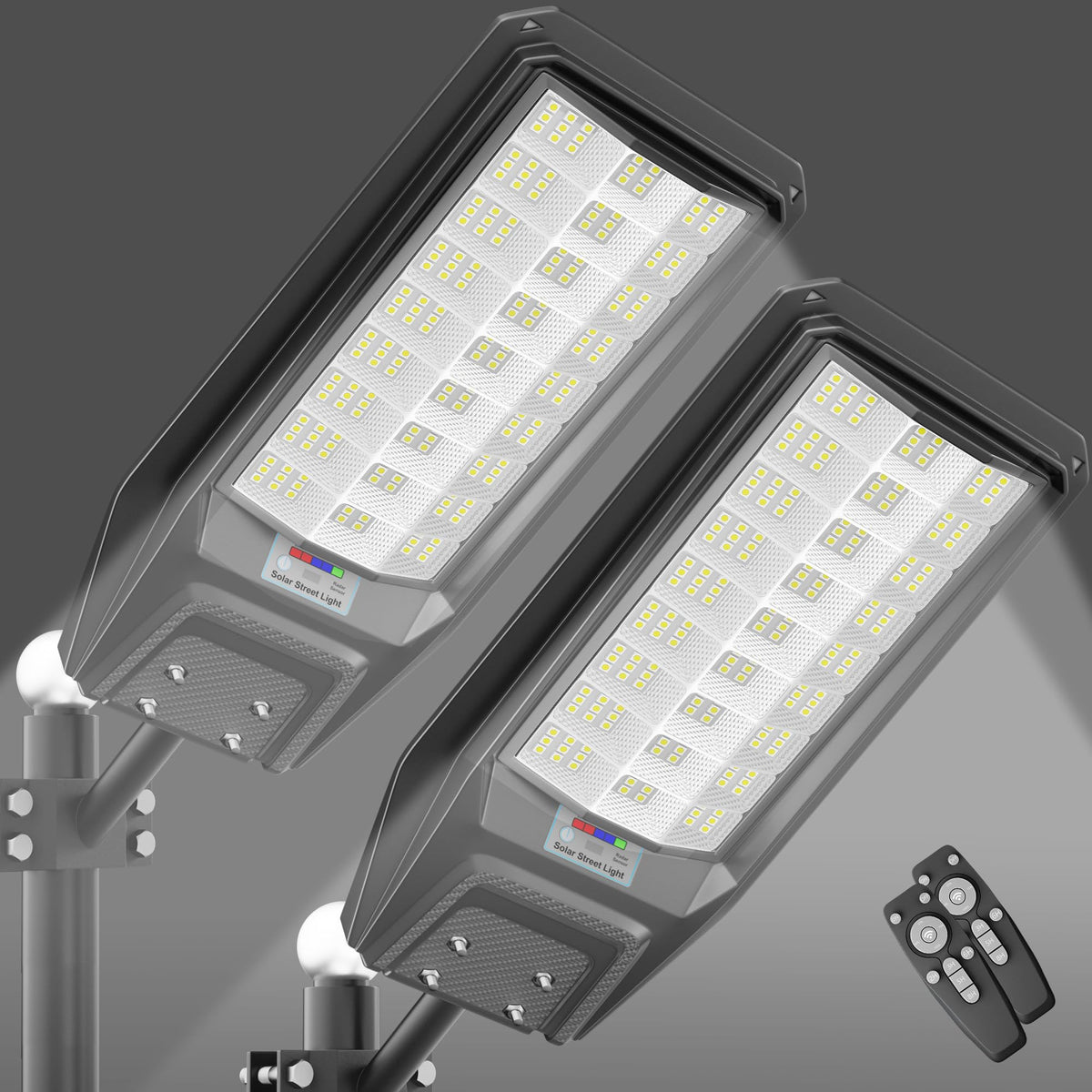 loyoele Solar Street Light Outdoor Waterproof Dusk to Dawn, 9800W Solar Parking Lot Lights Commercial Large Outdoor Flood Light Heavy Duty Solar Power with Motion Sensor for Yard Garden