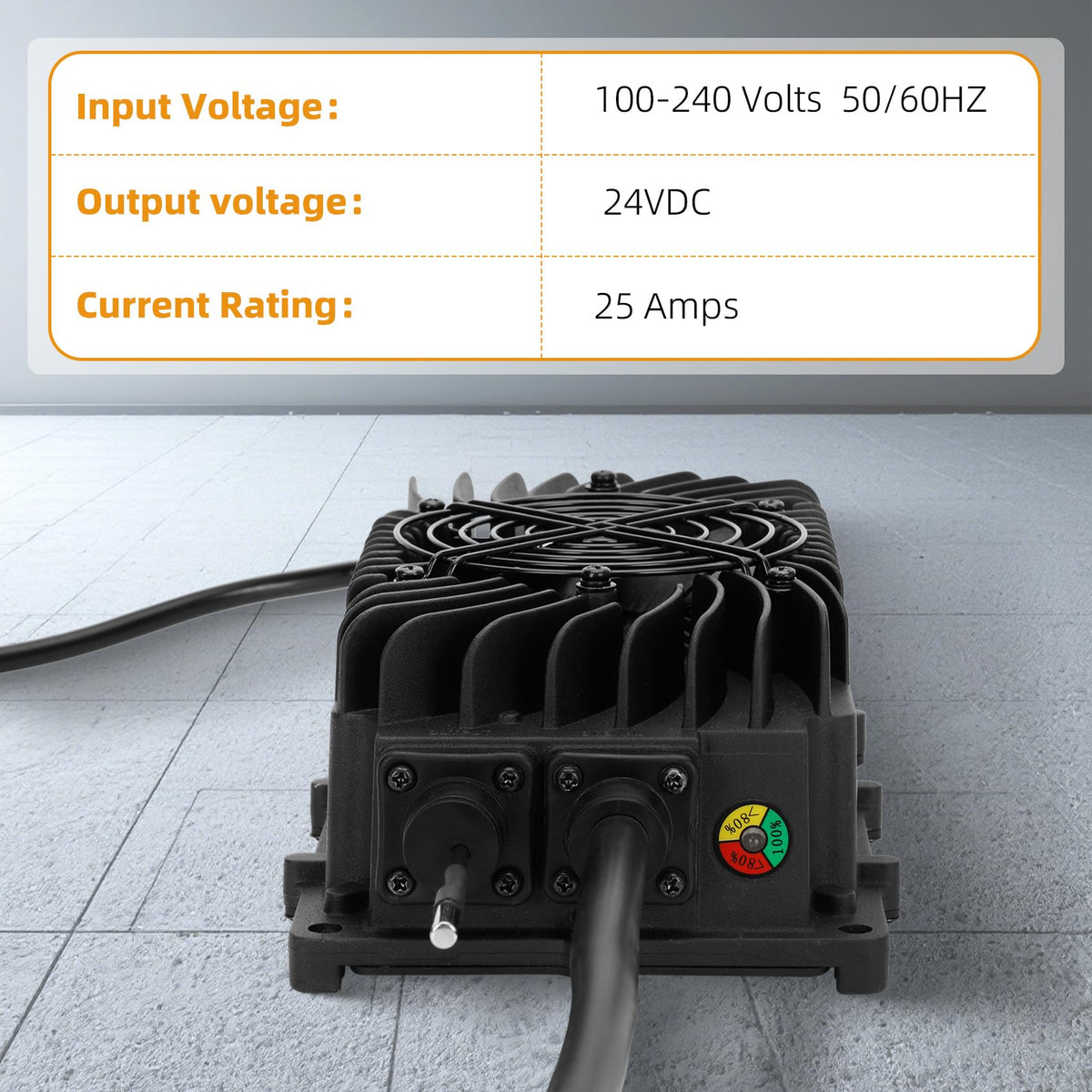 24V 25A Scissor Lift Battery Charger Compatible with Genie Skyjack JLG Scissor Lifts, 24 Volt Battery Charger for Forklift, Electric Pallet Jack, Floor Scrubber