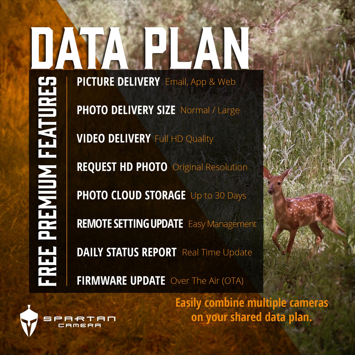 Spartan Camera GoCam2 Cellular, APP Control Trail Camera, 4G LTE, 1080P Video, FHD Photos, No Glow, Night Vision, Motion Activated, IP65 Water Resistant (Spartan Areus, AT&T)