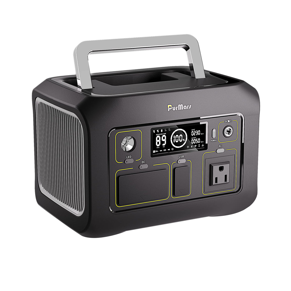 PurMars Portable Power Station 300W(Peak 500W),288Wh (90,000mAh) Solar Generator with 110V Pure Sine Wave AC Outlet,lifepo4 Battery Portable Power Bank for Outdoor Camping, Traveling,and Emergencies