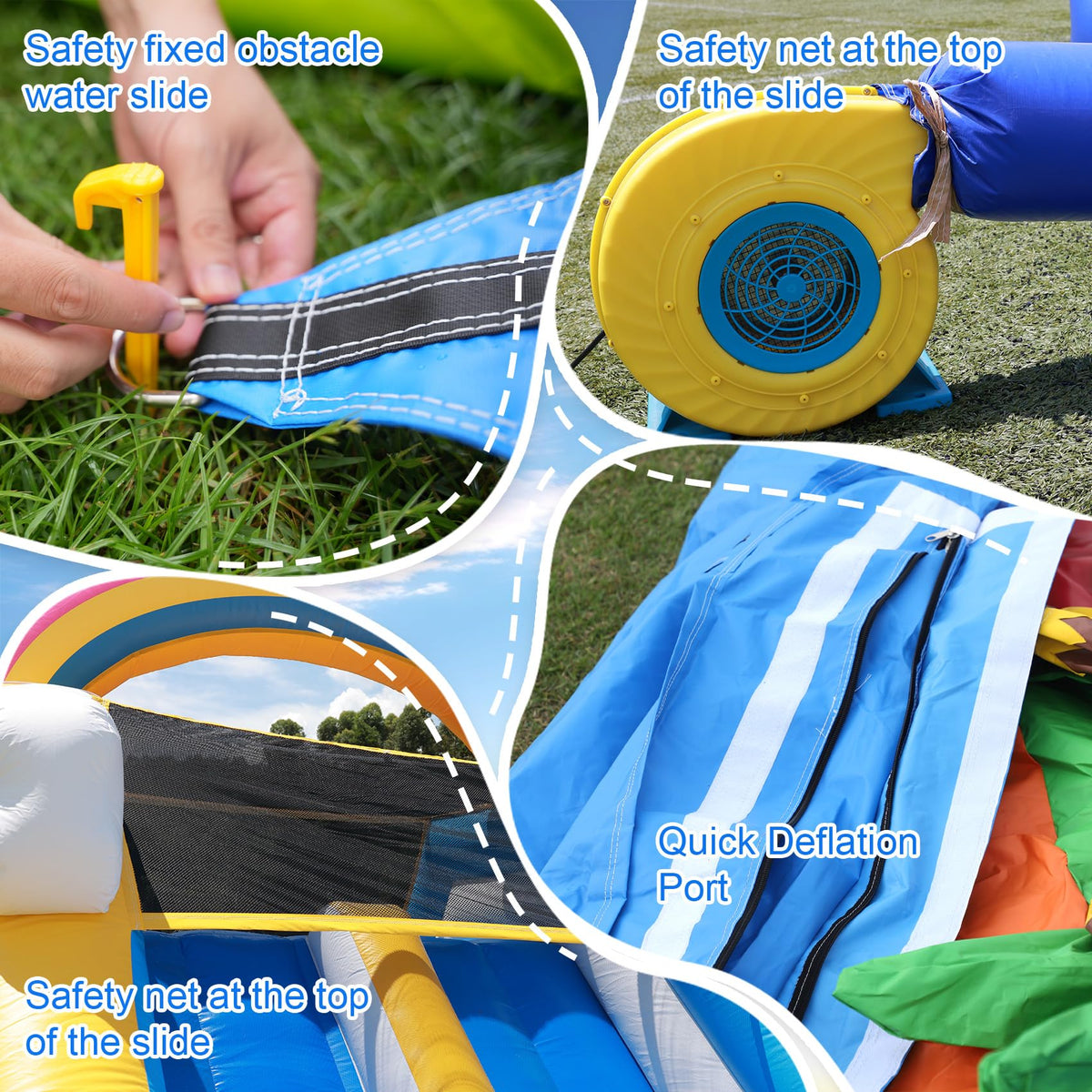 Commercial Water Slide for Adults (Double Slides&Big Splash Water Pool),100% PVC 24ft(L) Adult Inflatable Water Slide with Blower Great for Outdoor Summer Fun,Backyard Party-24x11x12ft