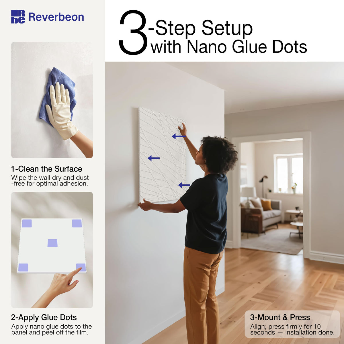 Minimalist Line Acoustic Panels, 23.6 x 23.6 Inch 6 Pack Decorative Sound Absorbing Wall Panels, Acoustic Wall Decor for Echo Reduction in Living Room, Bedroom, Home Office & Apartment