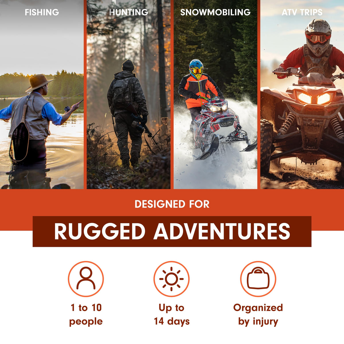 Adventure Medical Kits Sportsman Series Medical Kit - 400 - First Aid Kit for Camping, Hiking, Hunting & More - For 10 People for 14 Days - Includes Bandages, Medicine, Guide Book & More