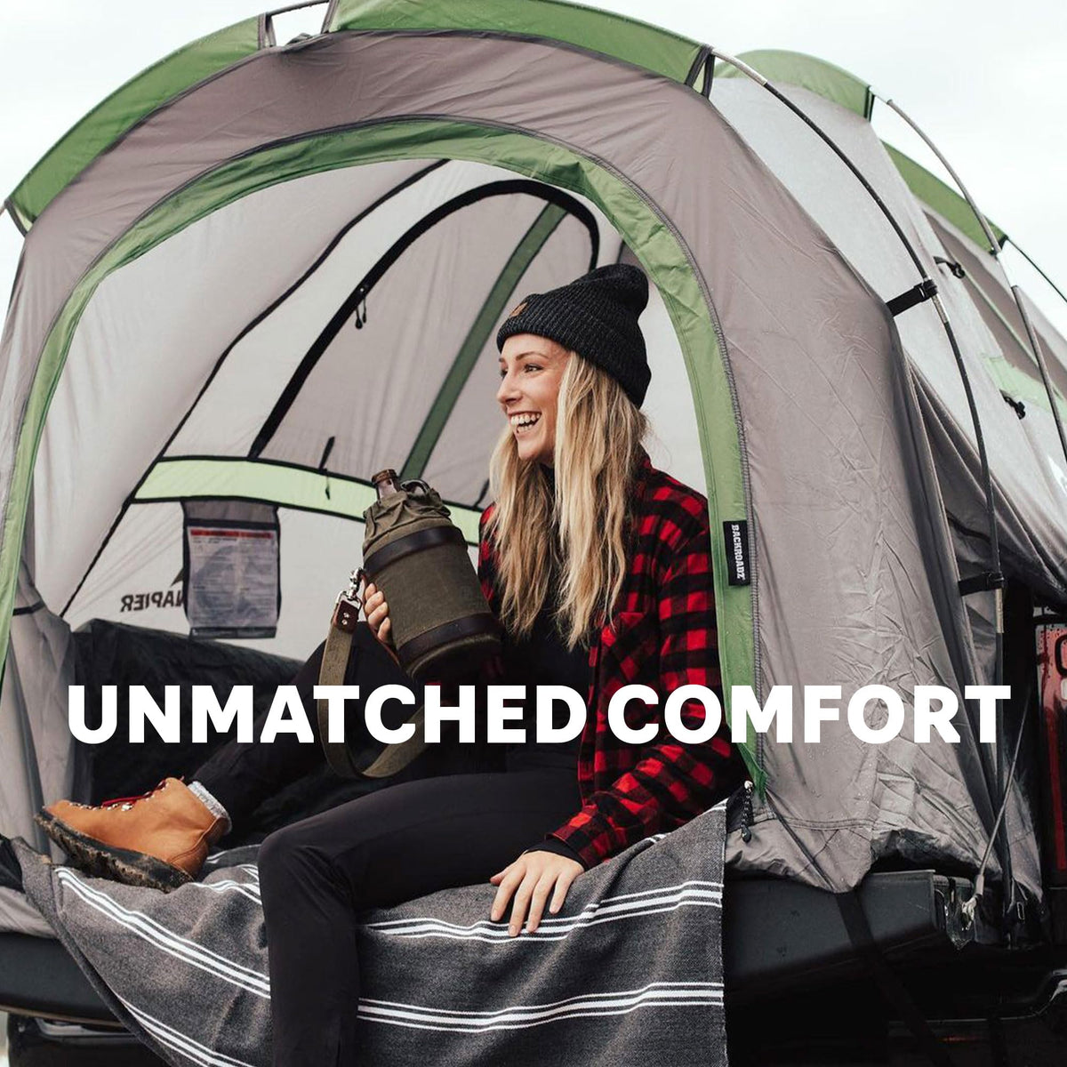 Napier Backroadz Truck Tent | Pickup Truck Bed Camping Tent | Rainfly for Water Protection | Sturdy and Spacious 2-Person Truck Tent | Easy 10-Minute Setup | Gray/Green