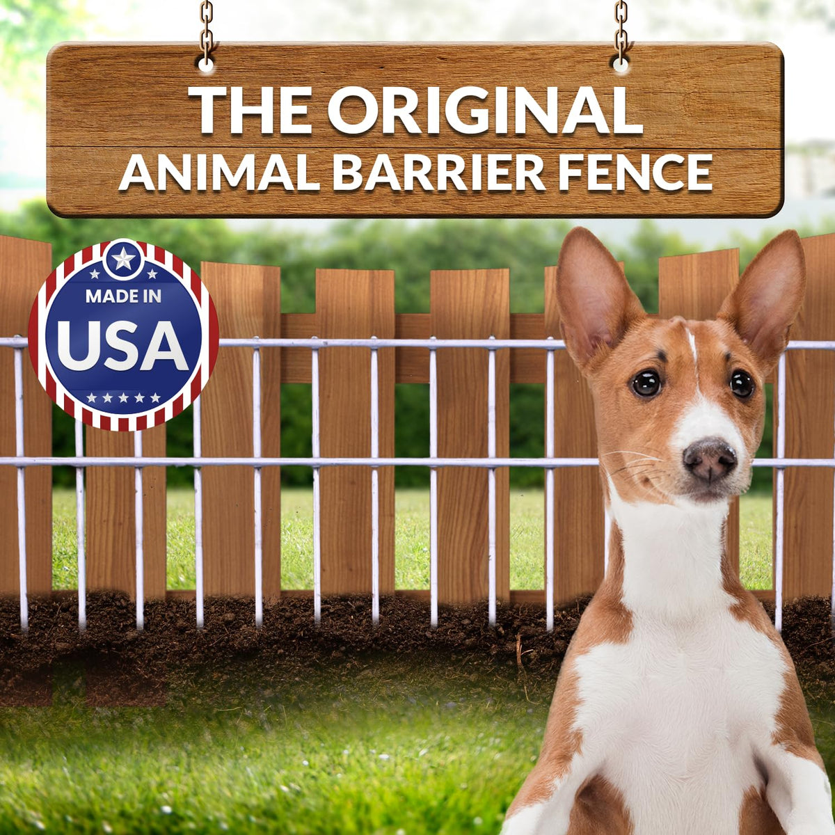 Dig Defence Original Animal Barrier Fence - X-Large Decorative Garden Fence, Outdoor No Dig Fence for Dogs and Rabbits, Yard and Patio - 24”(L) x 15”(H), 12 Pack
