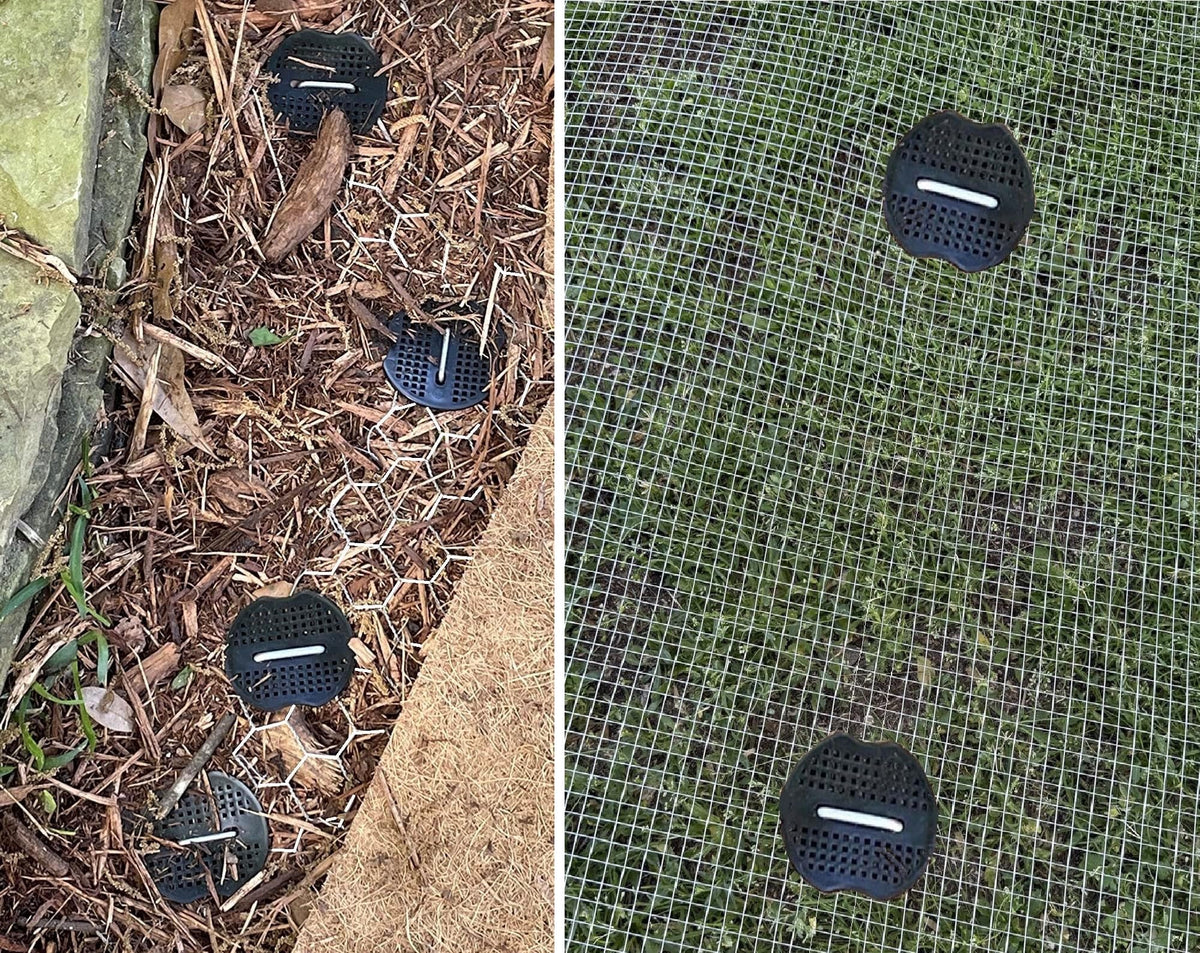 8 Inch 100 PCS Galvanized Landscape Staples with 100 PCS Gasket, Landscape Fabric Pins Stakes Lawn Ground Cover Graden Staples Spikes Weed Barrier Stakes