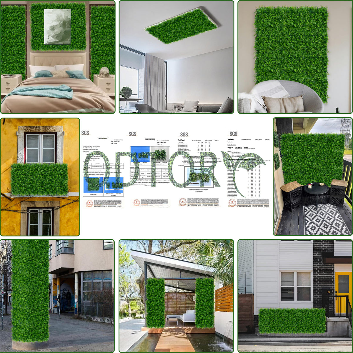 ODTORY Artificial Plants Hedge Wall Panels：40x120 Inch (33.5 sqft) UV-Anti Greenery Boxwood Fence Privacy Screen, Faux Ivy Grass Wall with Fake Leaves for Indoor Outdoor Background Covering
