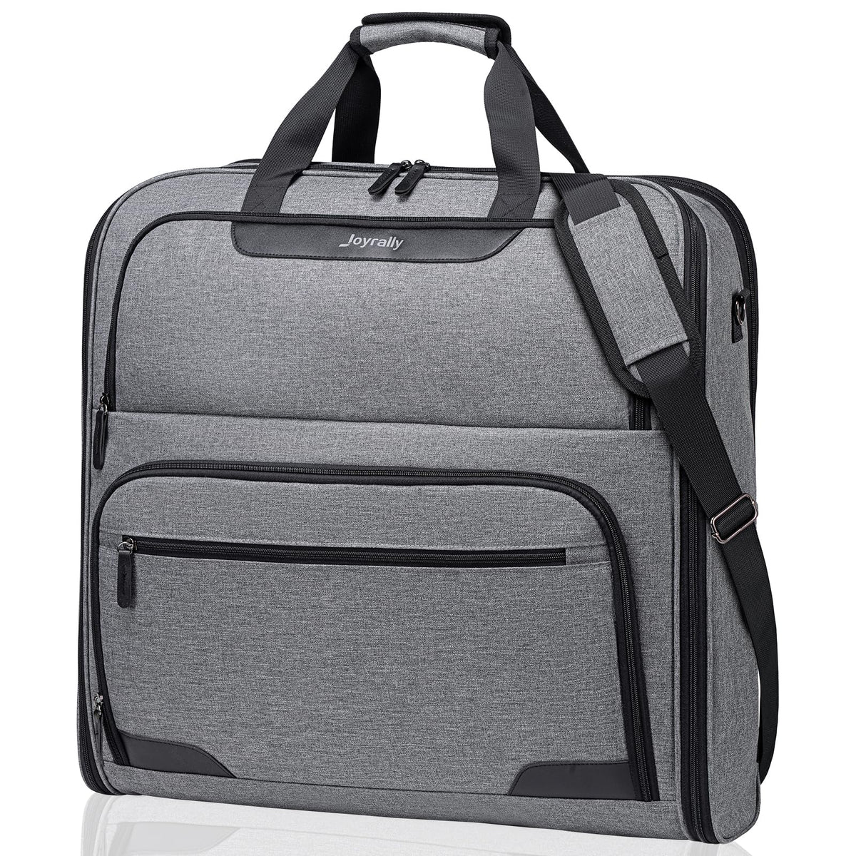 Garment Bags for Travel, Double Layered Carry on Garment Bag with Shoulder Strap, Foldable Suit Travel Bags for Men, Wrinkle Free Garment Travel Bag for Hanging Clothes, Dark Grey