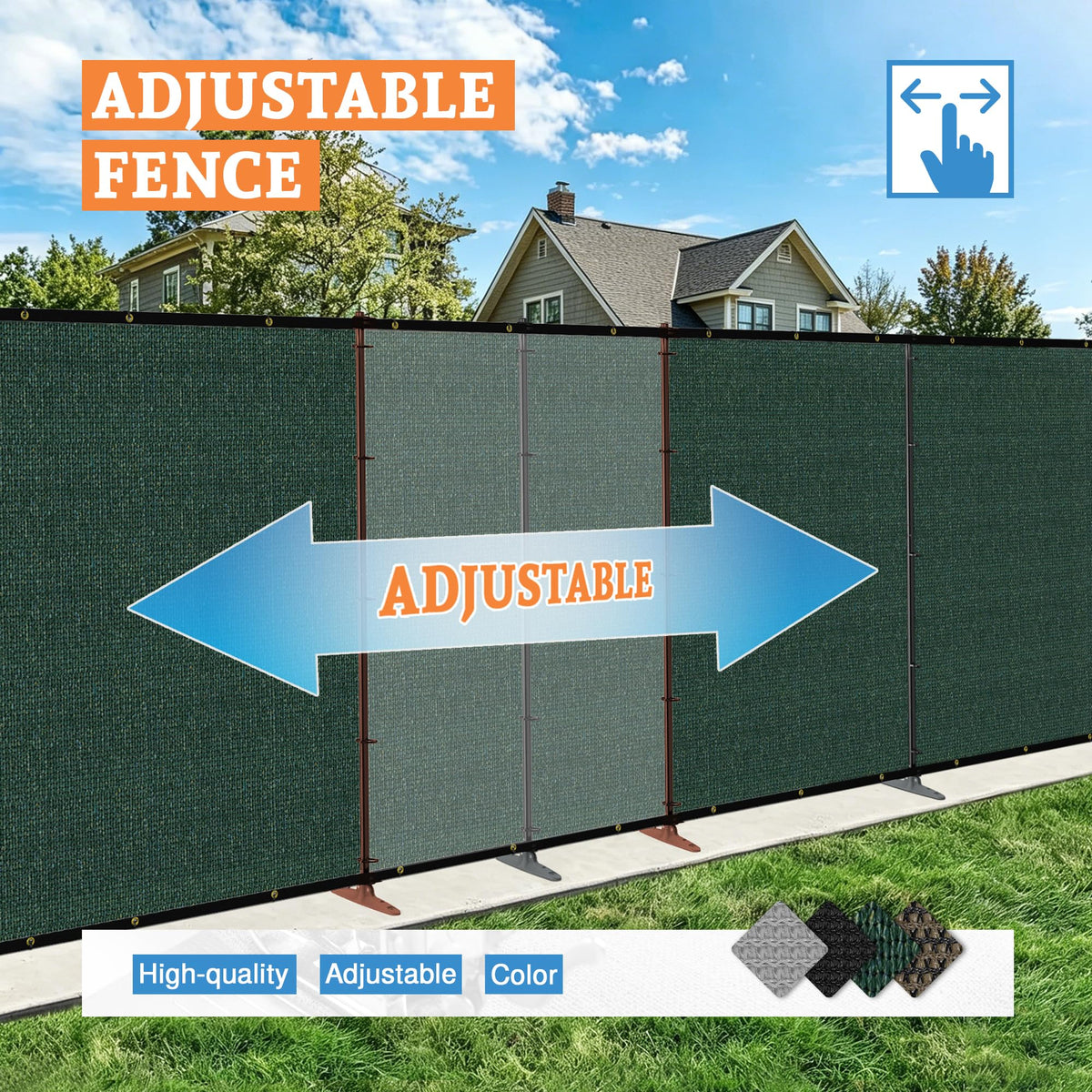 AwnPro 6' x 24' Outdoor Privacy Fence with Iron Poles Ground Spikes Dog Metal Garden Privacy Fence Backyard Patio Yard Barrier Boarder Divider (Green)