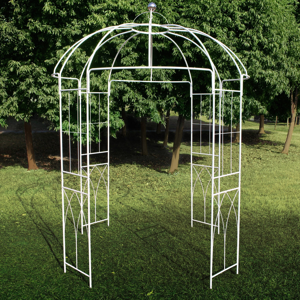 OUTOUR French Style Birdcage Shape Heavy Duty Gazebo, 9' Highx 6'6" Wide, Pergola Pavilion Arch Arbor Arbour Plants Stand Rack for Wedding Outdoor Garden Lawn Backyard Patio,Climbing Vines,Roses,White