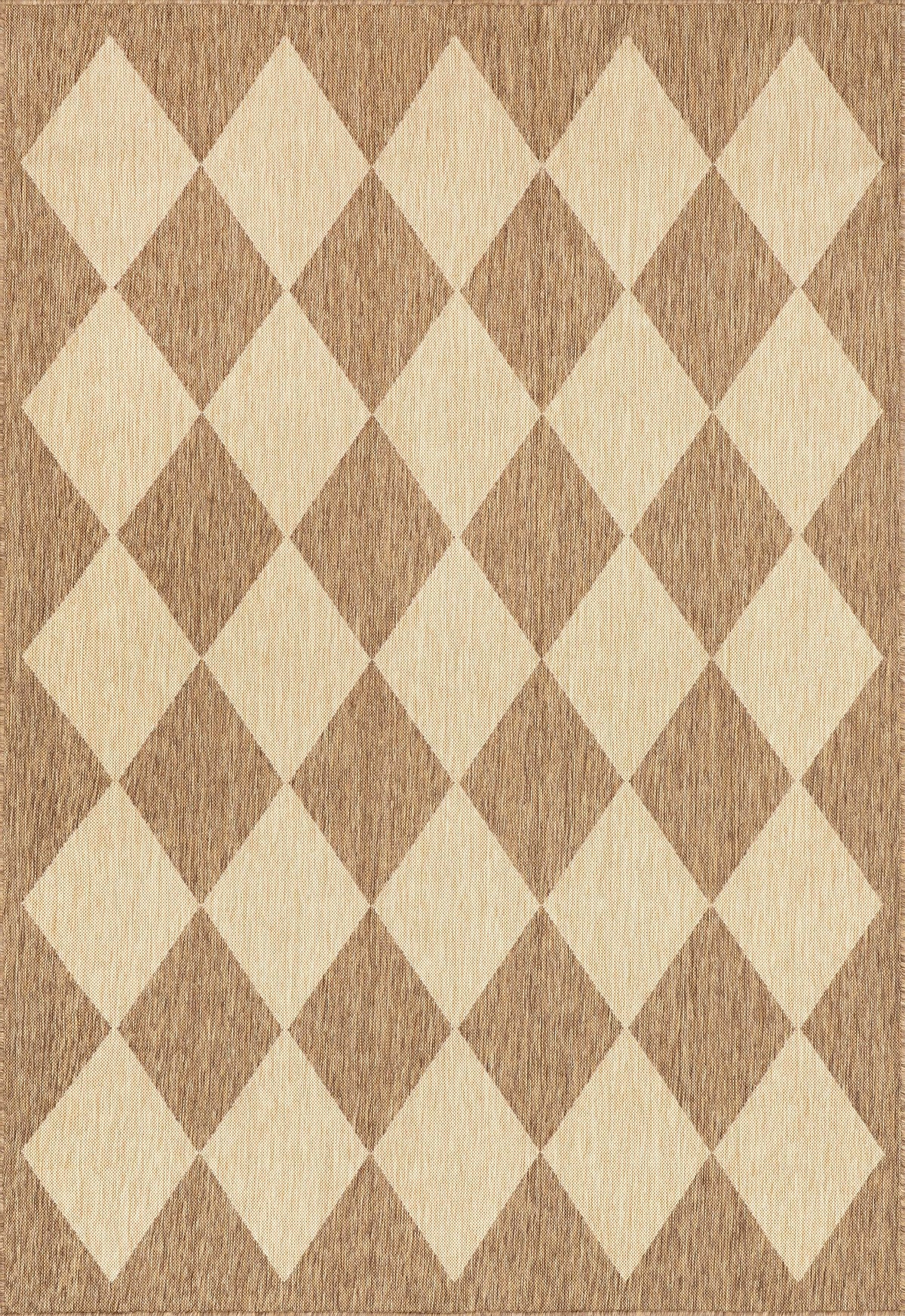 nuLOOM Outdoor Performance Collection Sabina Trellis Brown/Ivory, 8' x 10', Soft and Cozy, High Traffic, Stain Resistant, Easy Clean, Durable Area Rug for Indoor/Outdoor Patio, Deck, Porch, Garden