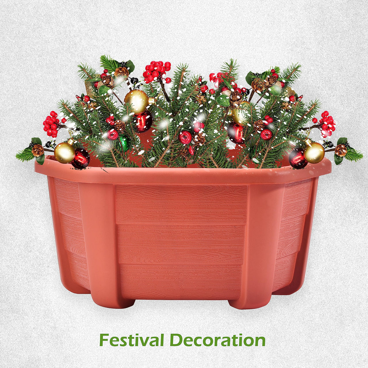 ORIMERC 9.8 inch 8 Pack Brick Red Wall Hanging Planters for Indoor Outdoor Plants Hanging Plant Holder with Drainage Hole Fence Balcony Planters Railing Hanging Pot Plant Wall Mount Decor with Hooks