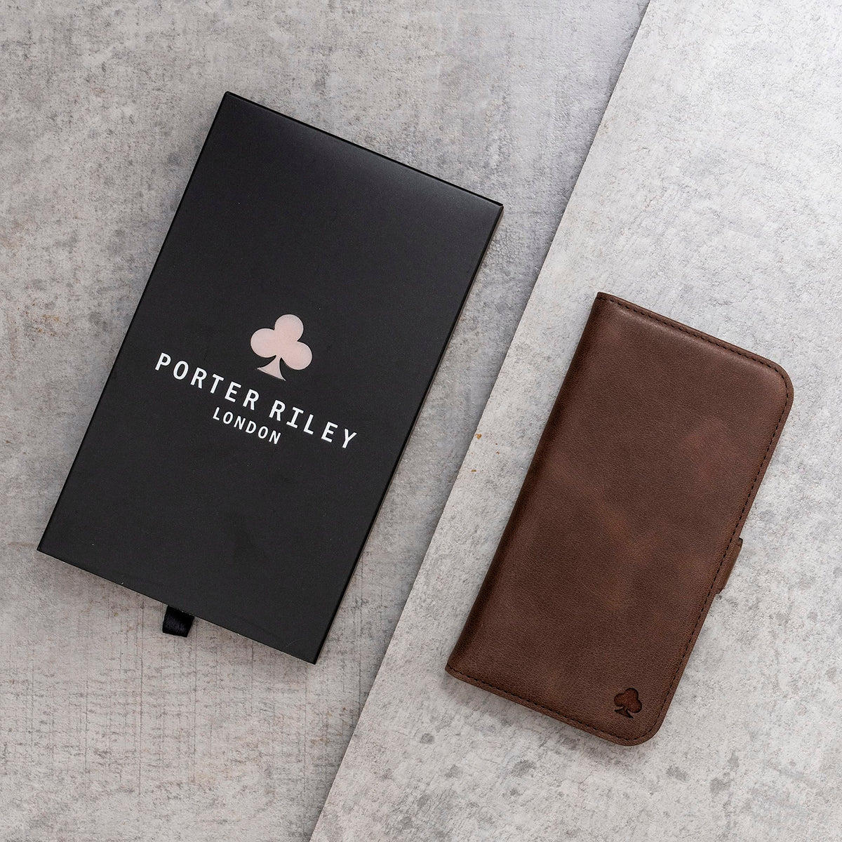 Porter Riley - Leather Case for Samsung Galaxy S24. Premium Genuine Leather Stand Case/Wallet/Cover (Chocolate Brown)